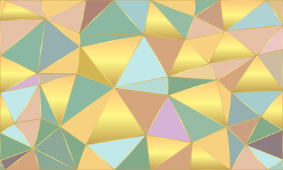 Premium background with golden and pastel color elements, low poly wallpaper, rich, luxurious backdrop