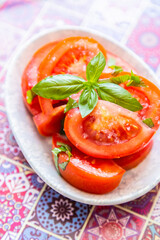 Fresh and raw tomato salad