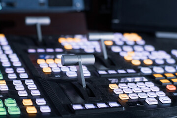 Large digital control panel. Managing the technical process of something. Airplane, Television...