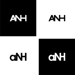 anh letter initial monogram logo design set