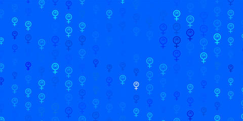 Fototapeta na wymiar Light Blue, Green vector backdrop with women power symbols.