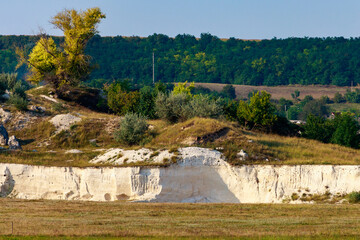 The hilly nature of Eastern Europe. Background with copy space for text, toned