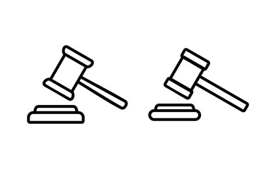 Gavel icon vector for web and mobile app. judge gavel sign and symbol. law icon. auction hammer