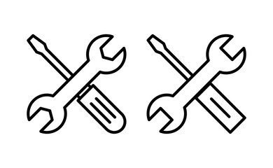 Repair tools icon vector for web and mobile app. tool sign and symbol. setting icon. Wrench and screwdriver. Service