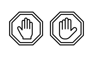 Stop icon vector for web and mobile app. stop road sign. hand stop sign and symbol. Do not enter stop red sign with hand