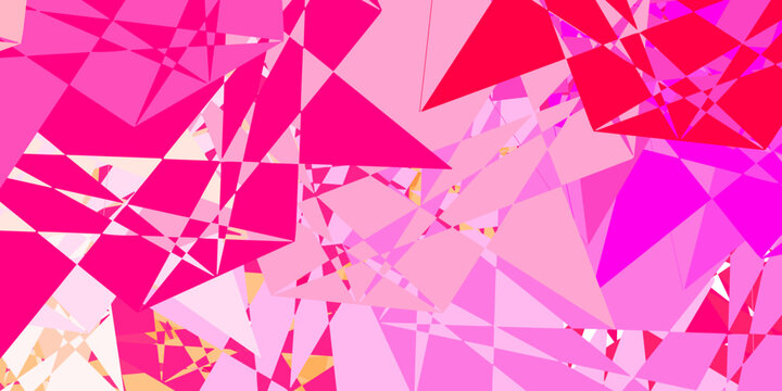 Light Pink vector texture with random triangles. © Guskova