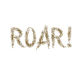 roar text with leopard texture on white background