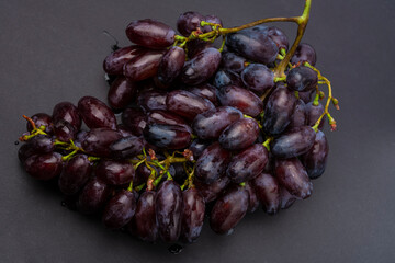 Black grape isolated on Black background