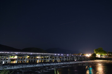 渡月橋　嵐山　京都　日本