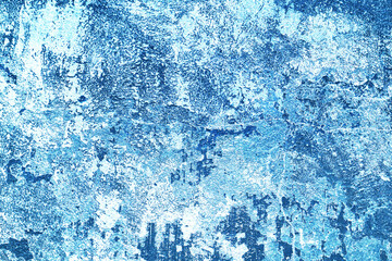 Blue paint cracks background. Scratched lines texture. White and black distressed grunge concrete wall pattern for graphic design. Peel paint crack. Weathered rustic surface. Dry leak paint backdrop.