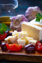 Greek feta cheese with olives