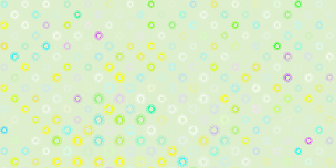 Light multicolor vector pattern with coronavirus elements.