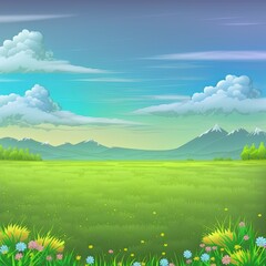 Plakat Blank meadow landscape scene
