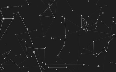 Fototapeta premium Abstract background. Molecules technology with polygonal shapes, connecting dots and lines. Connection structure. Big data visualization.