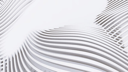 Naklejka premium Abstract Curved Shapes. White Circular Background.