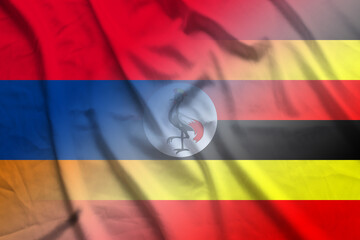 Armenia and Uganda national flag transborder contract UGA ARM