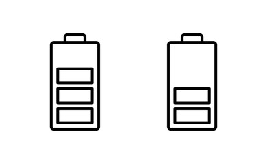 Battery icon vector for web and mobile app. battery charging sign and symbol. battery charge level