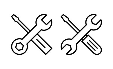 Repair tools icon vector for web and mobile app. tool sign and symbol. setting icon. Wrench and screwdriver. Service