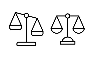 Scales icon vector for web and mobile app. Law scale icon. Justice sign and symbol