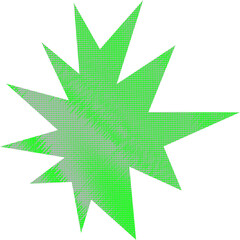 Abstract transparent halftone grunge burst shape.