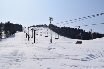 スキー場 リフト 雪景色