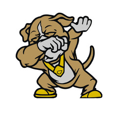 English Bulldog Dabbing Rapper Dog with Golden Necklace