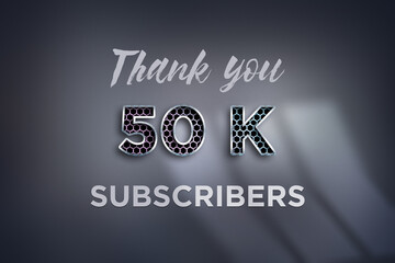 50 K  subscribers celebration greeting banner with Net Design