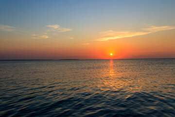 View of the Indian ocean at sunset in Zanzibar, Tanzania