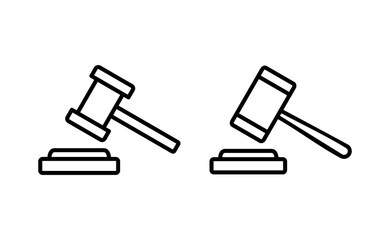Gavel icon vector for web and mobile app. judge gavel sign and symbol. law icon. auction hammer