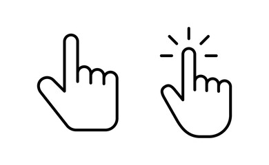 Hand cursor icon vector for web and mobile app. cursor sign and symbol. hand cursor icon clik