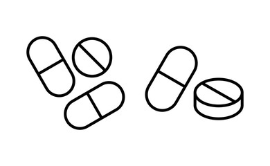 Pills icon vector for web and mobile app. capsule icon. Drug sign and symbol