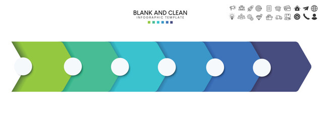 Fototapeta premium Blank and clean. Steps business data visualization timeline process infographic template design 