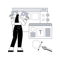 Layout abstract concept vector illustration. Website development, user interface, frontend, graphic design team, landing page, responsive design, marking tool, consistency abstract metaphor.