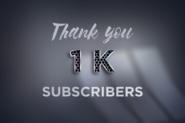 1 K subscribers celebration greeting banner with Net Design