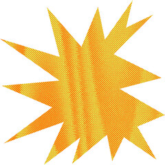 Abstract transparent halftone grunge burst shape.