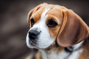 face of a little beagle puppy