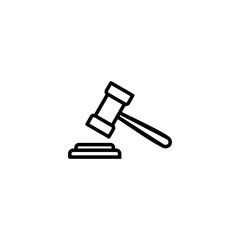 Gavel icon vector illustration. judge gavel sign and symbol. law icon. auction hammer