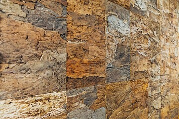 cork wall tiles background, soundproofing material for acoustic insulation - obrazy, fototapety, plakaty