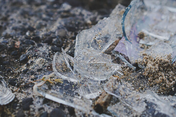 splinter of glass on the beach