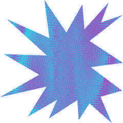 Fototapeta premium Abstract transparent halftone grunge burst shape.