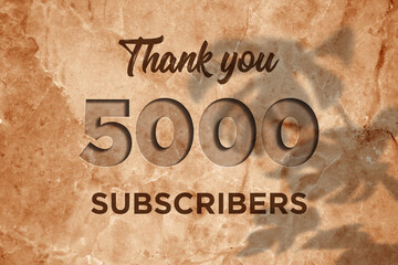 5000 subscribers celebration greeting banner with Marble Engraved Design
