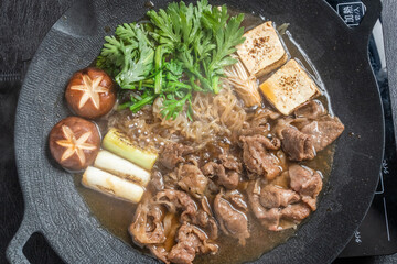 高級和牛ですき焼き Sukiyaki of high-quality Japane beef
