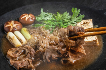 高級和牛ですき焼き Sukiyaki of high-quality Japane beef