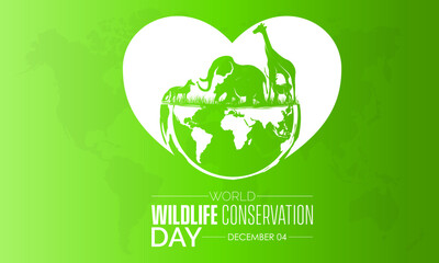 Vector illustration design concept of World Wildlife Conservation Day observed on December 4