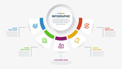 Vector infographic template 5 steps. Infographics for business concept.