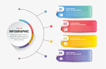 Vector infographic template 4 steps. Infographics for business concept.