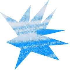 Abstract transparent halftone grunge burst shape.