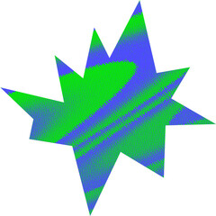 Abstract transparent halftone grunge burst shape.