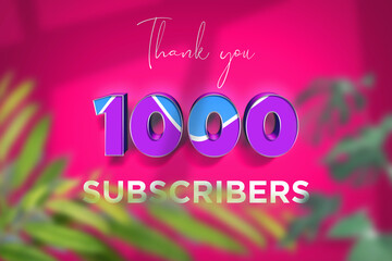10000 subscribers celebration greeting banner with Blue Purple Design