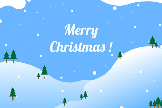 merry christmas landscape background vector illustration